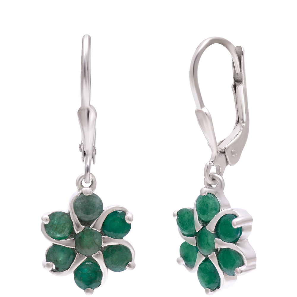 Silberohrringe mit brasilianischem Smaragd 1 
