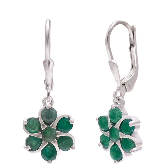 Silberohrringe mit brasilianischem Smaragd