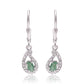 Silberohrringe mit brasilianischem Smaragd und weißem Topas