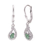 Silberohrringe mit brasilianischem Smaragd und weißem Topas