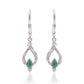 Silberohrringe mit brasilianischem Smaragd und weißem Topas