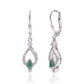 Silberohrringe mit brasilianischem Smaragd und weißem Topas