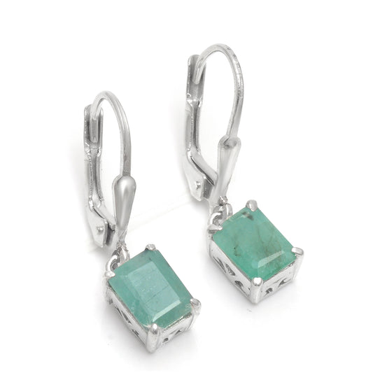 Silberohrringe mit brasilianischem Smaragd