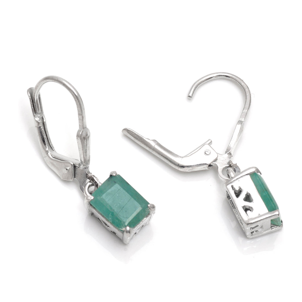 Silberohrringe mit brasilianischem Smaragd 3 