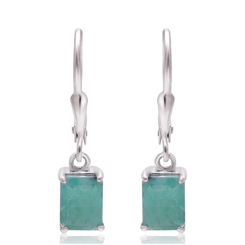 Silberohrringe mit brasilianischem Smaragd 4 
