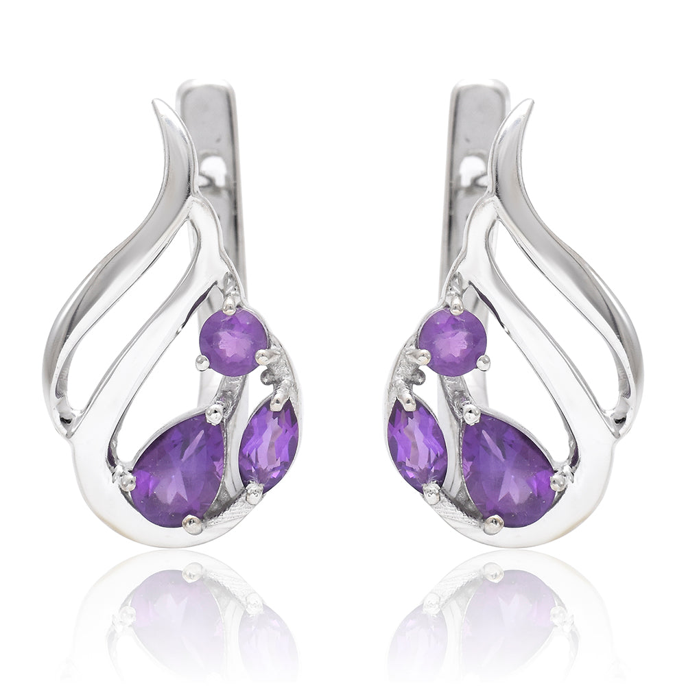 Goldplattierte Silberohrringe mit marokkanischem Amethyst 1 