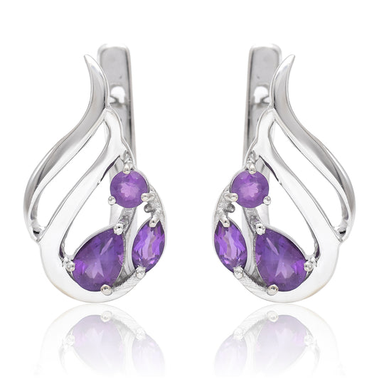 Goldplattierte Silberohrringe mit marokkanischem Amethyst
