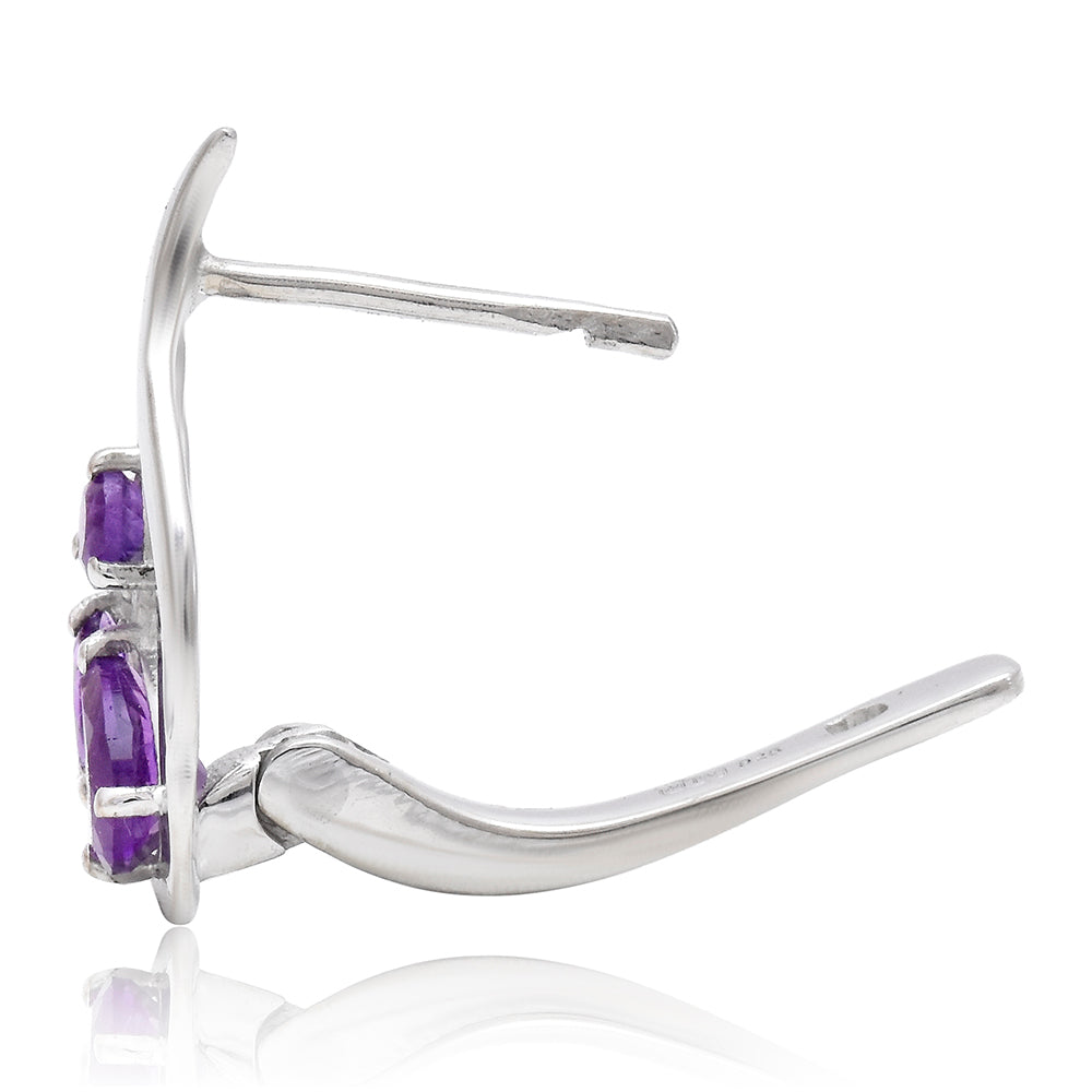 Goldplattierte Silberohrringe mit marokkanischem Amethyst 3 
