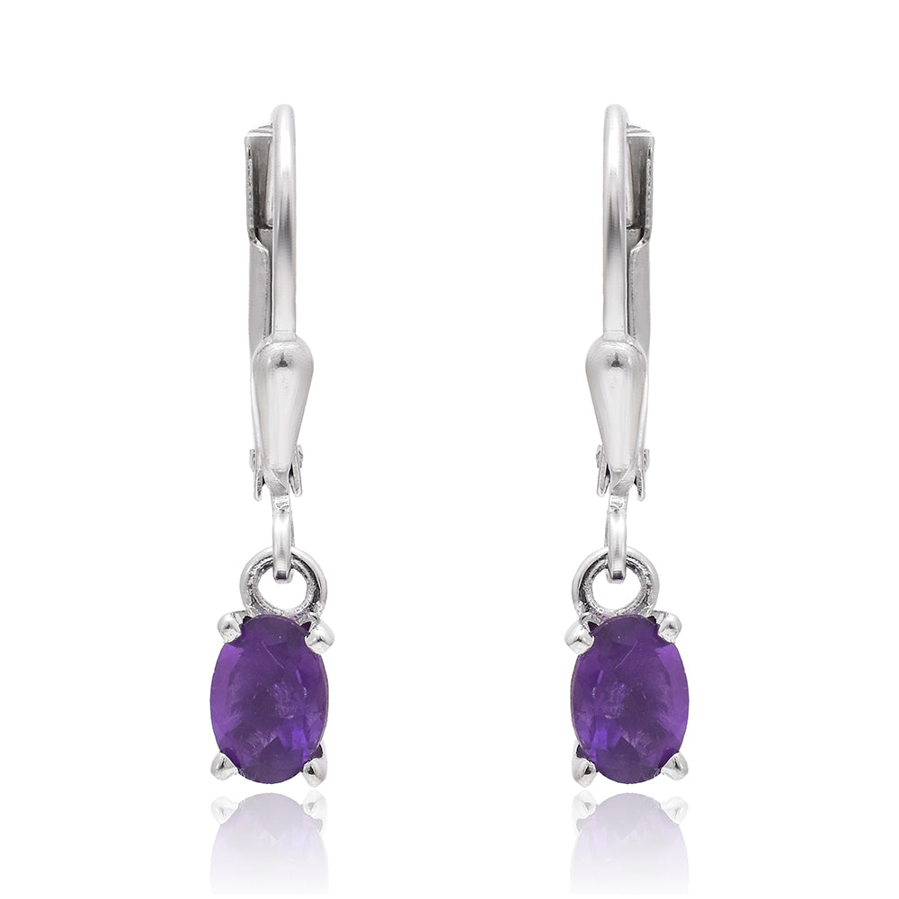 Silberohrringe mit marokkanischem Amethyst