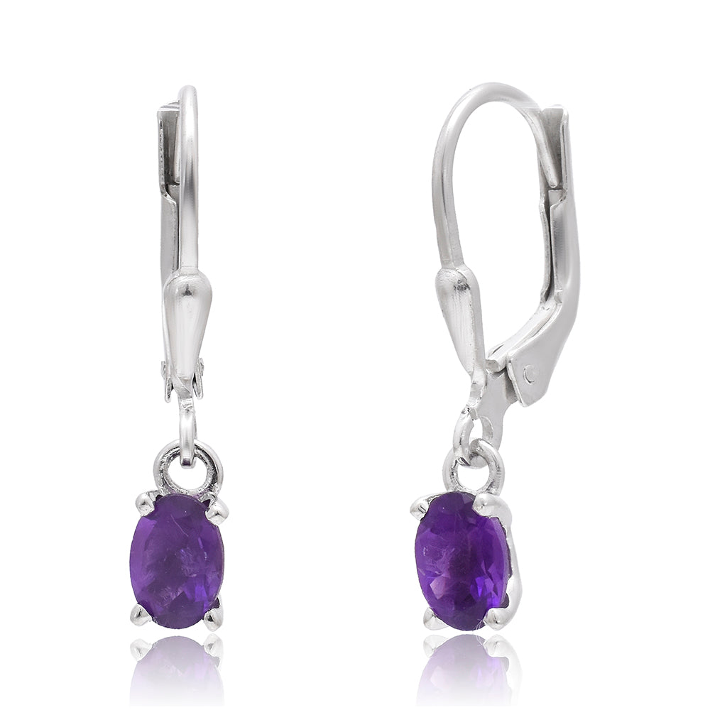Silberohrringe mit marokkanischem Amethyst 3 