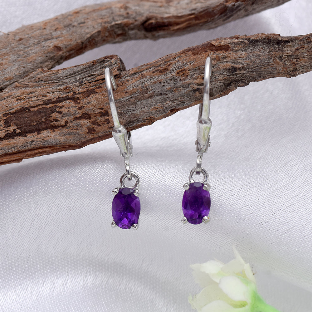 Silberohrringe mit marokkanischem Amethyst