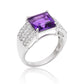 Silberring mit marokkanischem Amethyst und weißem Topas