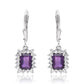 Silberohrringe mit marokkanischem Amethyst und weißem Topas