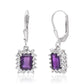 Silberohrringe mit marokkanischem Amethyst und weißem Topas