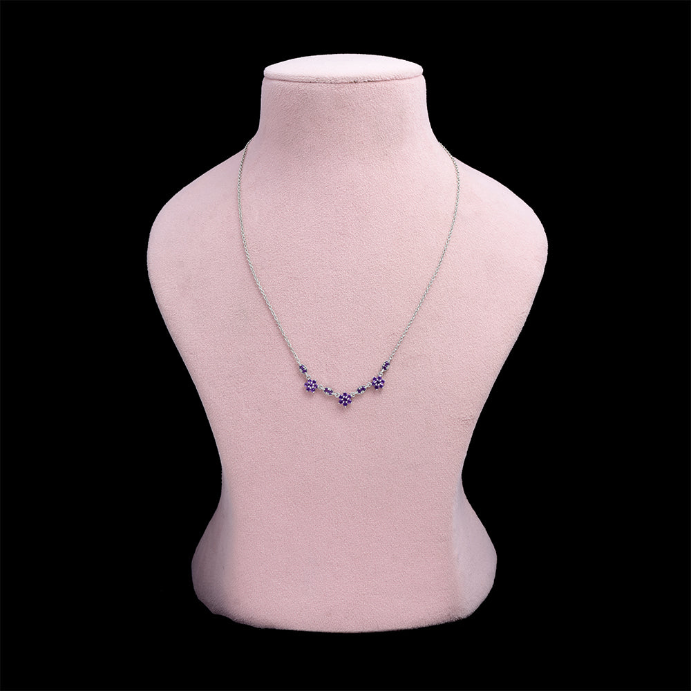 Silberhalskette mit marokkanischem Amethyst 1 