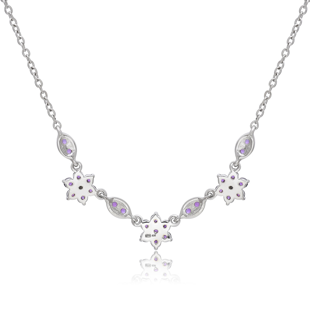 Silberhalskette mit marokkanischem Amethyst