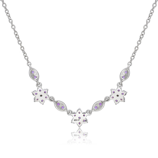 Silberhalskette mit marokkanischem Amethyst