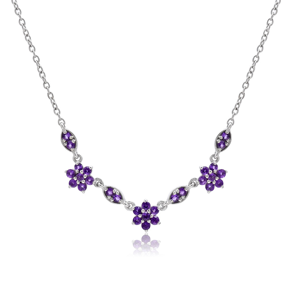 Silberhalskette mit marokkanischem Amethyst 3 