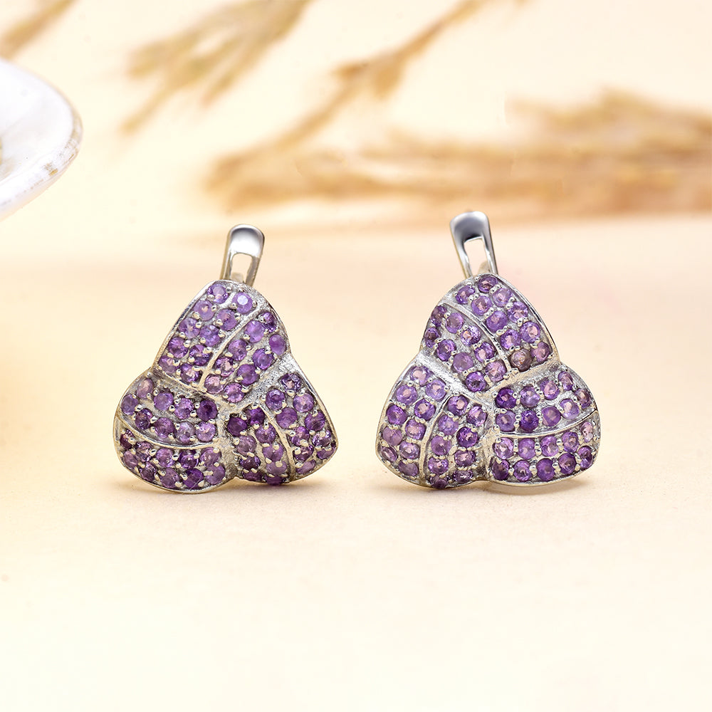 Silberohrringe mit marokkanischem Amethyst 3 