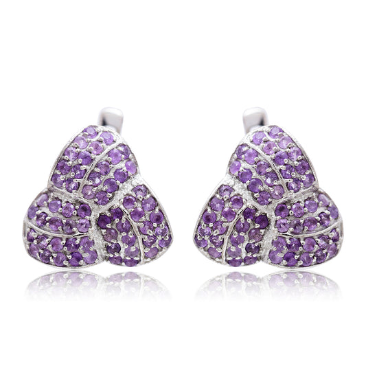 Silberohrringe mit marokkanischem Amethyst