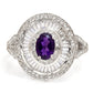 Silberring mit marokkanischem Amethyst und weißem Topas