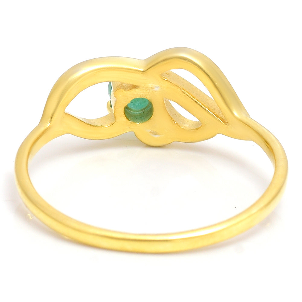 Goldplattierter Silberring mit brasilianischem Smaragd 3 