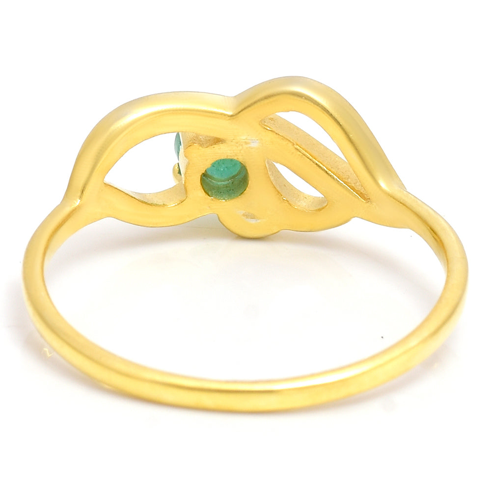 Goldplattierter Silberring mit brasilianischem Smaragd 8 