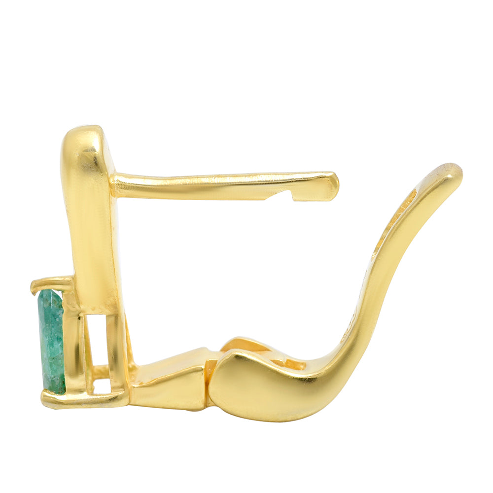 Goldplattierte Silberohrringe mit brasilianischem Smaragd 9 
