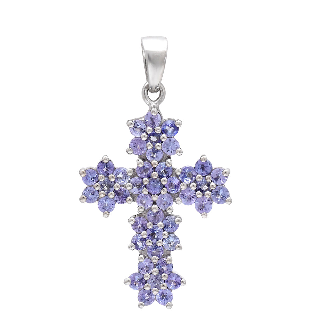 Silberanhänger mit Tansanit - Klasse AAA