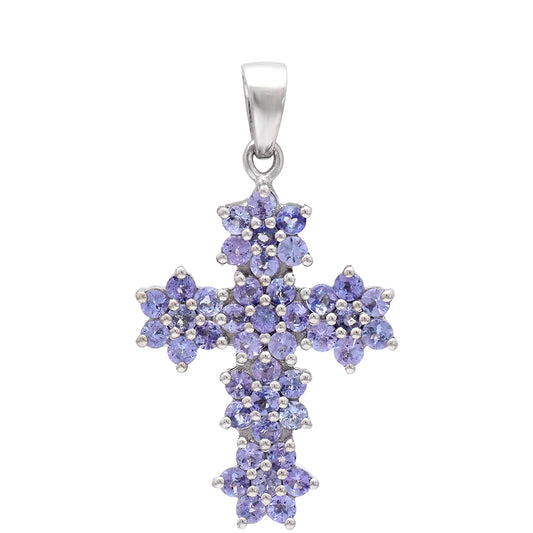 Silberanhänger mit Tansanit - Klasse AAA