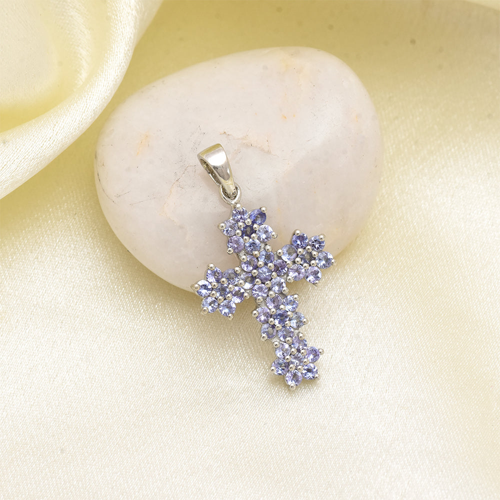 Silberanhänger mit Tansanit - Klasse AAA