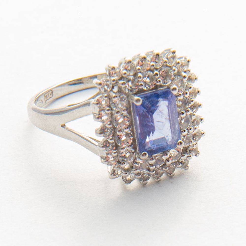 Silberring mit Tansanit - Klasse AAA 2 