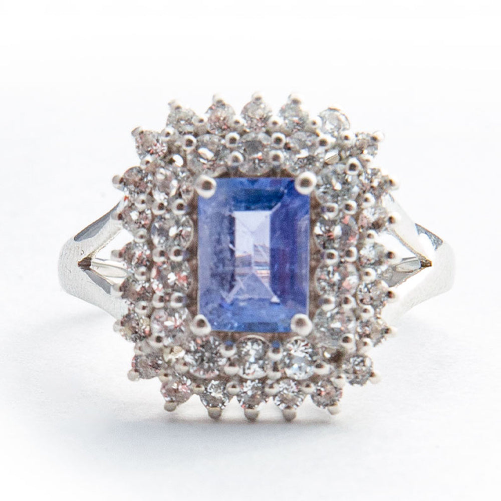 Silberring mit Tansanit - Klasse AAA