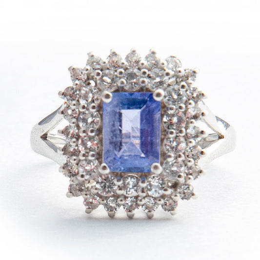 Silberring mit Tansanit - Klasse AAA