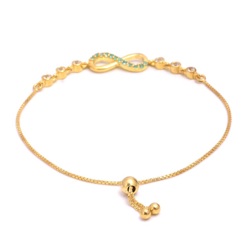 Goldplattiertes Silberarmband mit brasilianischem Smaragd und weißem Topas 4 