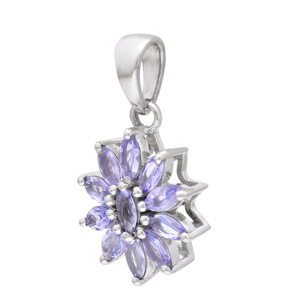 Silberanhänger mit Tansanit - Klasse AAA 4 