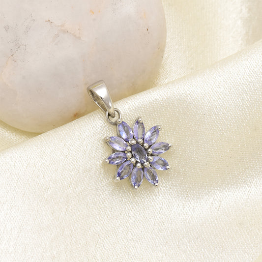 Silberanhänger mit Tansanit - Klasse AAA