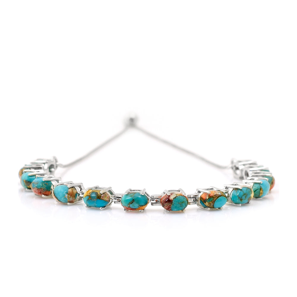 Silberarmband mit Austerntürkis 1 