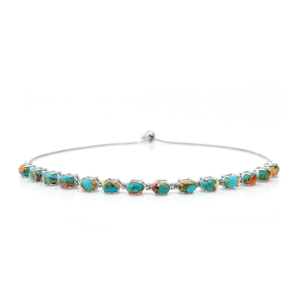 Silberarmband mit Austerntürkis
