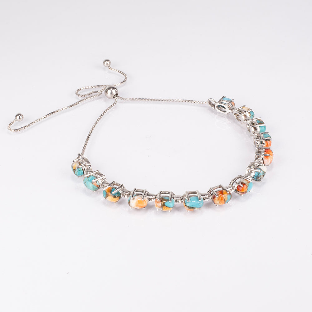 Silberarmband mit Austerntürkis