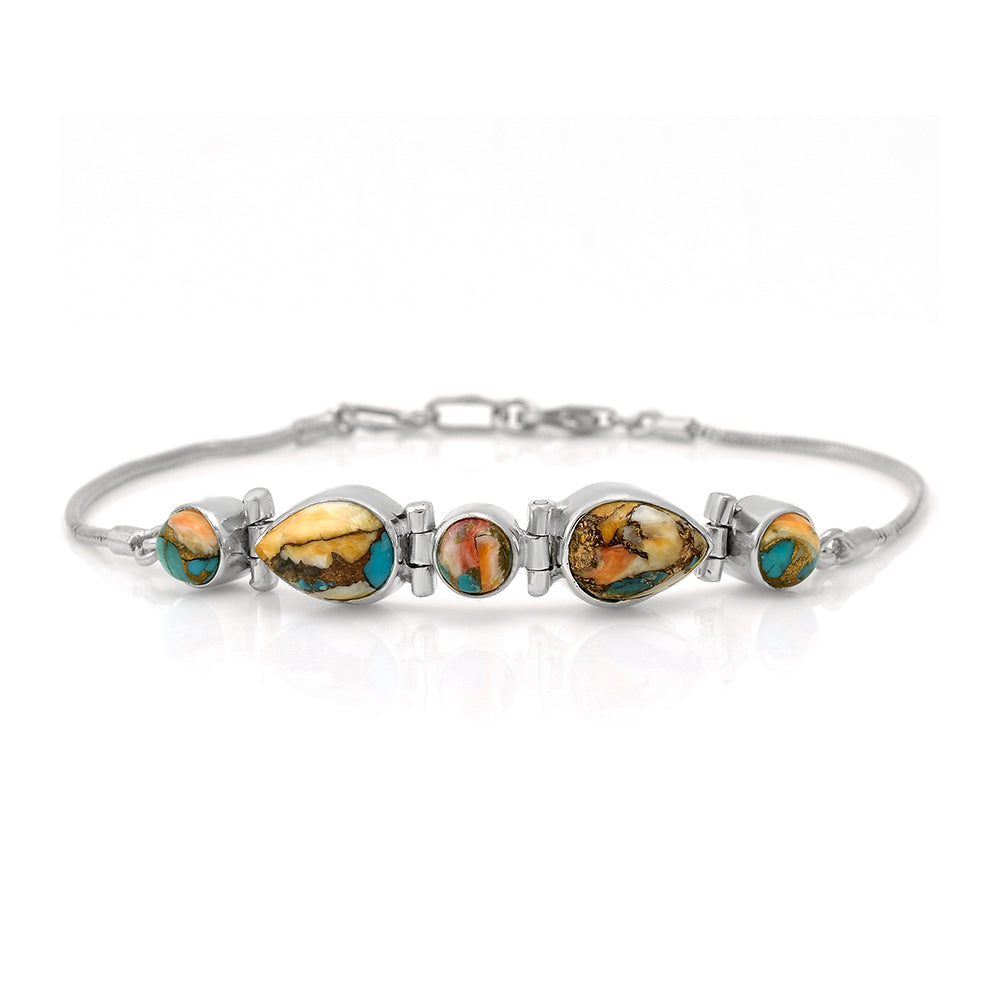 Silberarmband mit Austerntürkis