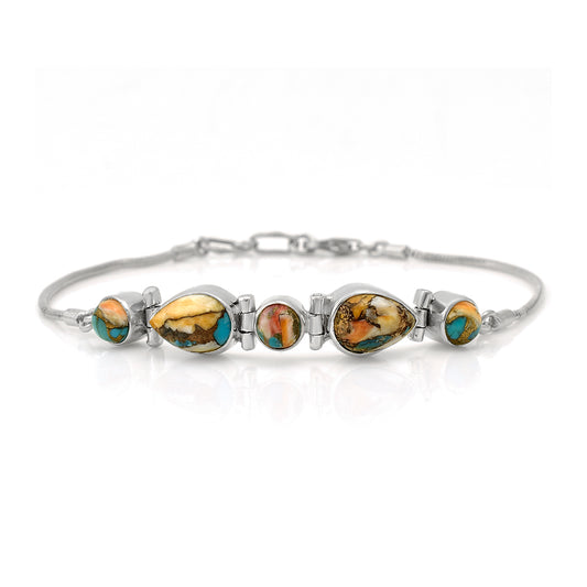 Silberarmband mit Austerntürkis