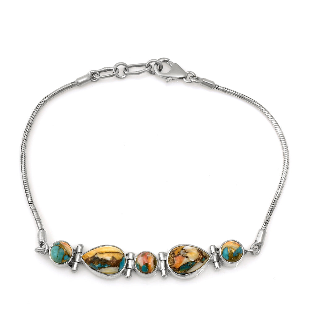 Silberarmband mit Austerntürkis
