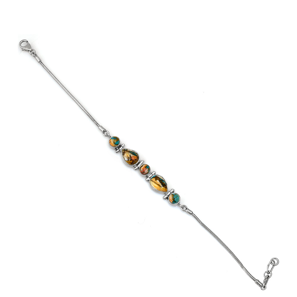 Silberarmband mit Austerntürkis