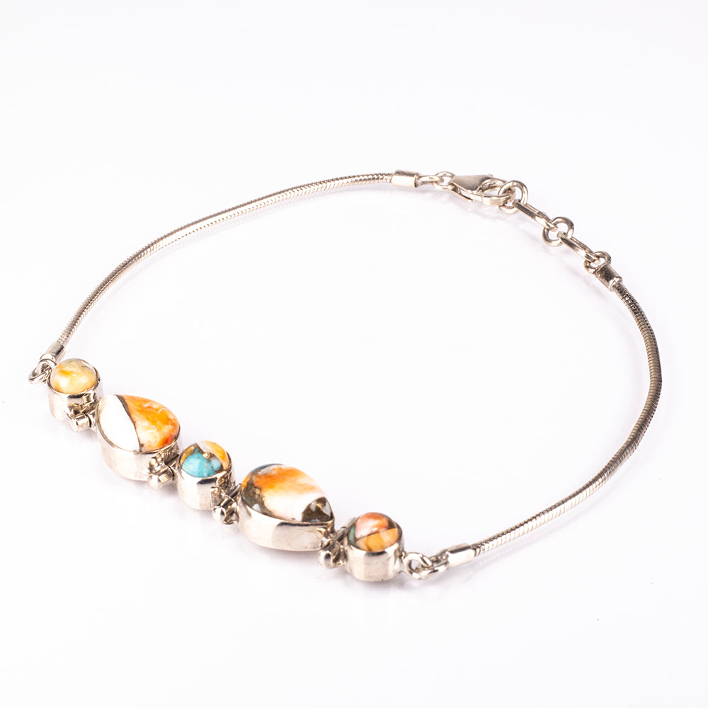 Silberarmband mit Austerntürkis