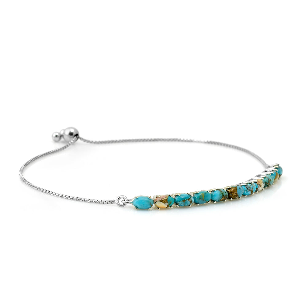 Silberarmband mit Austerntürkis