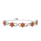 Silberarmband mit rotem Achat und weißem Topas