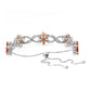 Silberarmband mit rotem Achat und weißem Topas