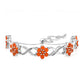 Silberarmband mit rotem Achat und weißem Topas