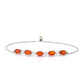 Silberarmband mit rotem Achat und weißem Topas